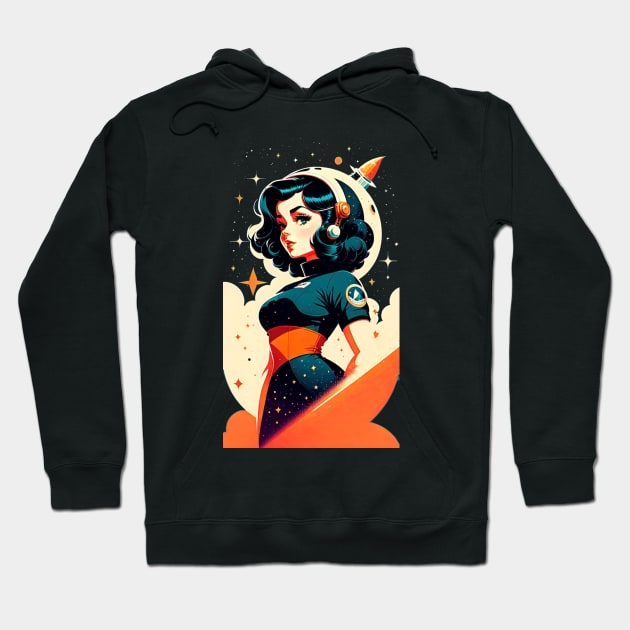 Space Pin Up Girl Hoodie by Doctor Doom's Generic Latverian Storefront